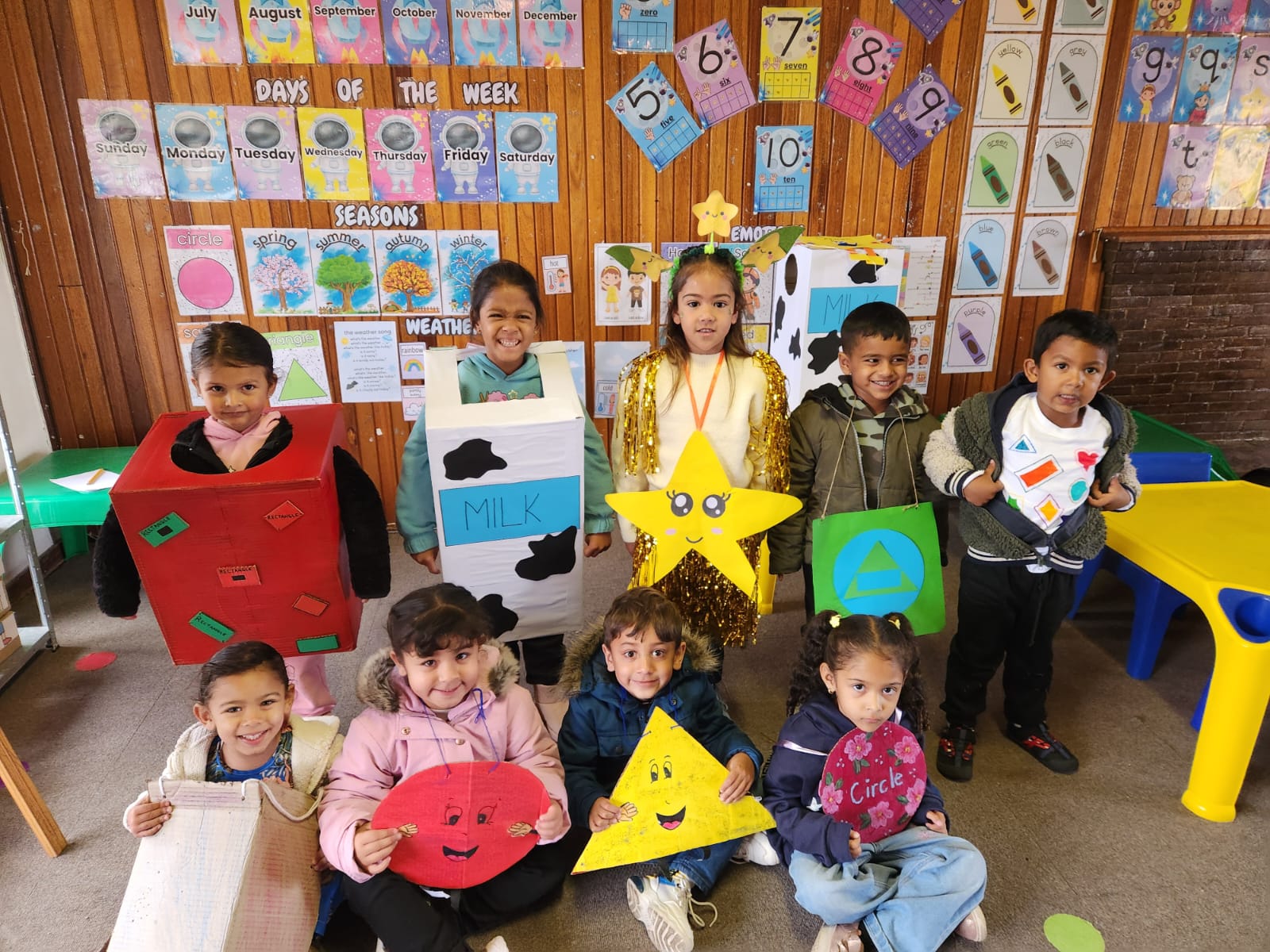 Students expressing happiness and unity